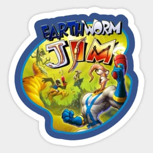 Retro Video Game Cartoon Character Worm Sticker